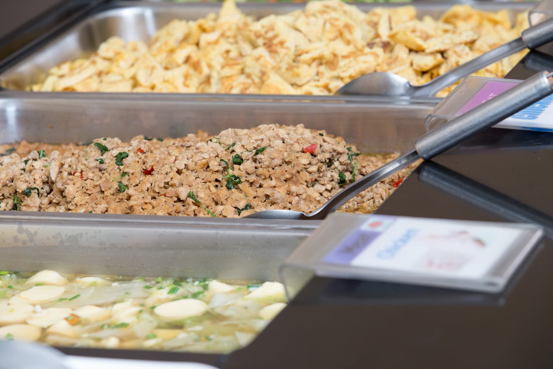 NIVA Canteen - Soup, krapao, and eggs