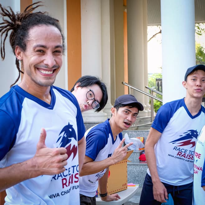 NIVA teachers at a charity run event.